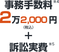 事務手数料2万2,000円※４＋訴訟実費※５